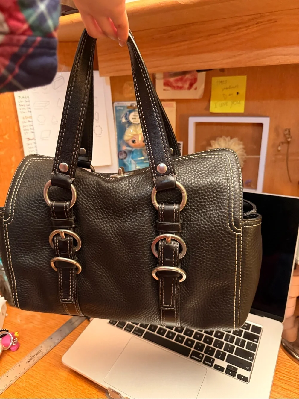 Vintage Coach Chelsea Barrel Turnlock Shoulder Bag